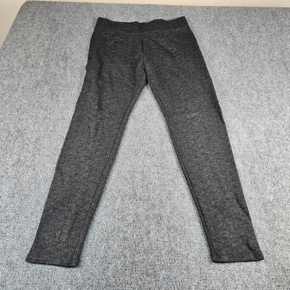Lou & Grey Space Dye Leggings Charcoal Grey Marled Knit Size L